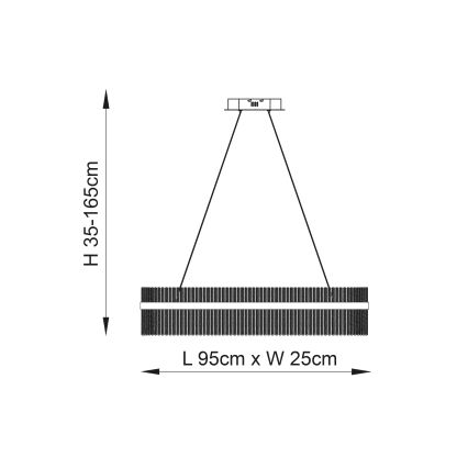 Endon 107109 - Κρεμαστό φωτιστικό LED σε καλώδιο LED/47W/230V 3000K γυαλιστερό χρώμιο