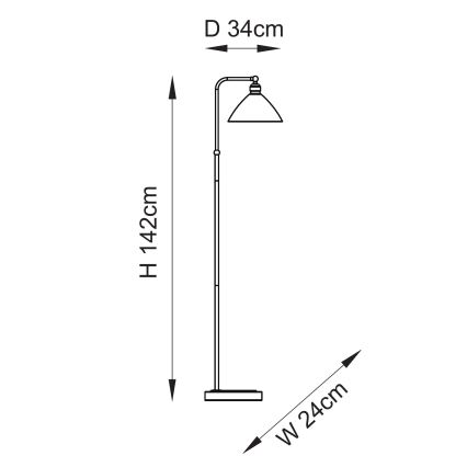 Endon 107609 - Φωτιστικό δαπέδου 1xE27/10W/230V, ορείχαλκος