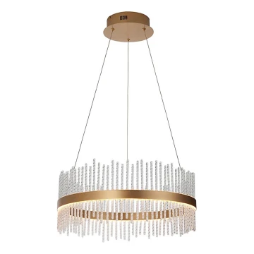 Endon 107671 - Led Dimmable κρεμαστό φωτιστικό οροφής ADRIEL LED/41W/230V 3000K διάμετρος 51 cm χρυσό/διαφανές