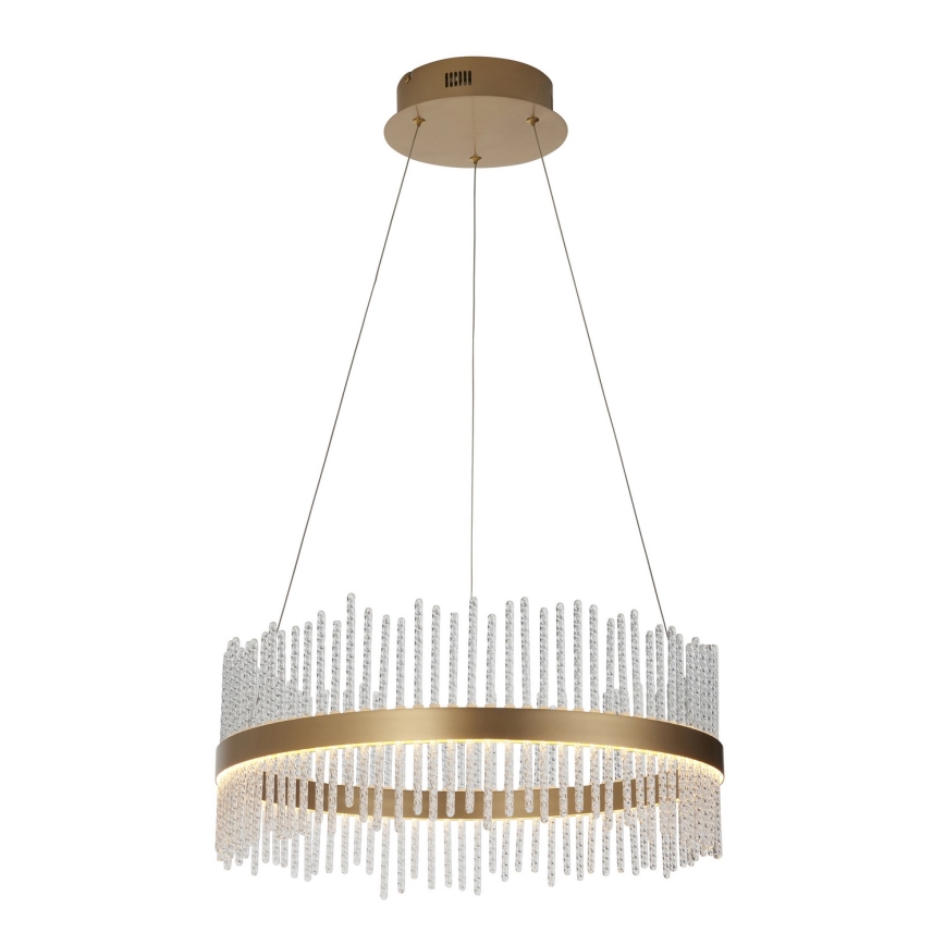 Endon 107671 - Led Dimmable κρεμαστό φωτιστικό οροφής ADRIEL LED/41W/230V 3000K διάμετρος 51 cm χρυσό/διαφανές