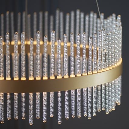 Endon 107671 - Led Dimmable κρεμαστό φωτιστικό οροφής ADRIEL LED/41W/230V 3000K διάμετρος 51 cm χρυσό/διαφανές