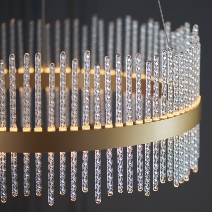 Endon 107671 - Led Dimmable κρεμαστό φωτιστικό οροφής ADRIEL LED/41W/230V 3000K διάμετρος 51 cm χρυσό/διαφανές