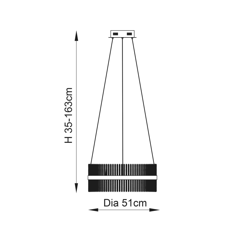 Endon 107671 - Led Dimmable κρεμαστό φωτιστικό οροφής ADRIEL LED/41W/230V 3000K διάμετρος 51 cm χρυσό/διαφανές