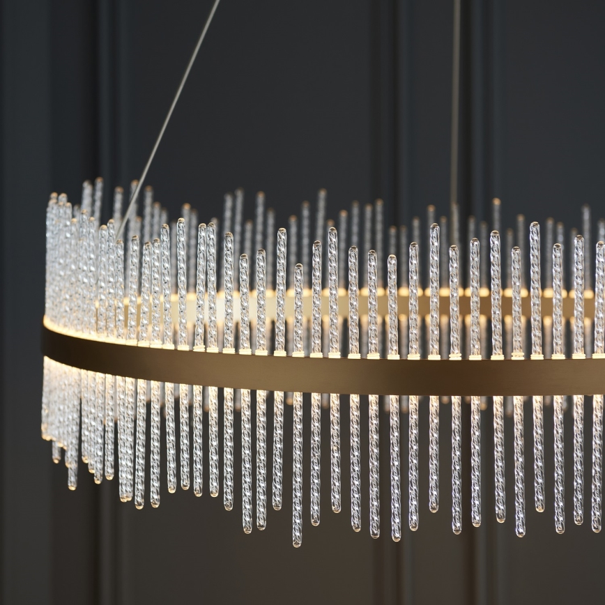 Endon 107672 - Ρυθμιζόμενος LED πολυέλαιος με καλώδιο ADRIEL LED/83W/230V 3000K Ø 89 cm χρυσό/διάφανο