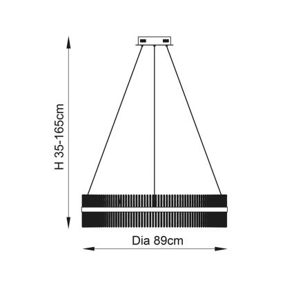 Endon 107672 - Ρυθμιζόμενος LED πολυέλαιος με καλώδιο ADRIEL LED/83W/230V 3000K Ø 89 cm χρυσό/διάφανο