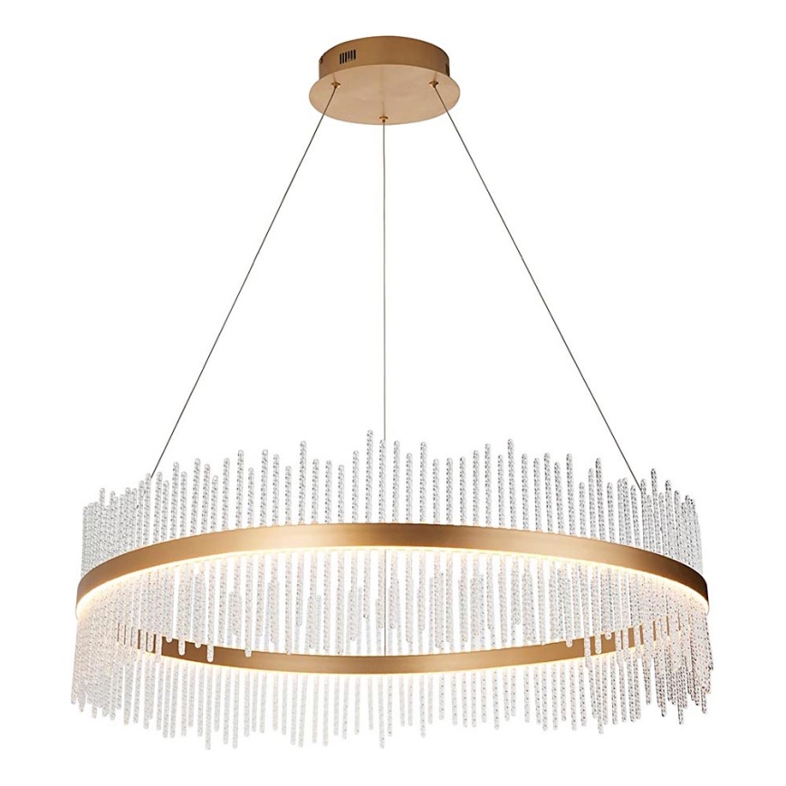 Endon 107672 - Ρυθμιζόμενος LED πολυέλαιος με καλώδιο ADRIEL LED/83W/230V 3000K Ø 89 cm χρυσό/διάφανο