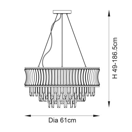 Endon 107785 - Κρεμαστό φωτιστικό με καλώδιο 9xE14/6W/230V χρυσό