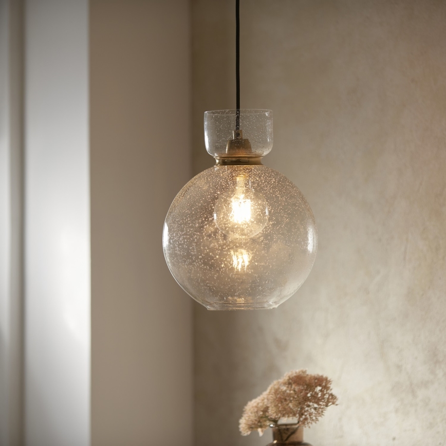 Endon 107948 - Κρεμαστό φωτιστικό με καλώδιο 1xE27/10W/230V χρυσό/καπνιστό γκρι
