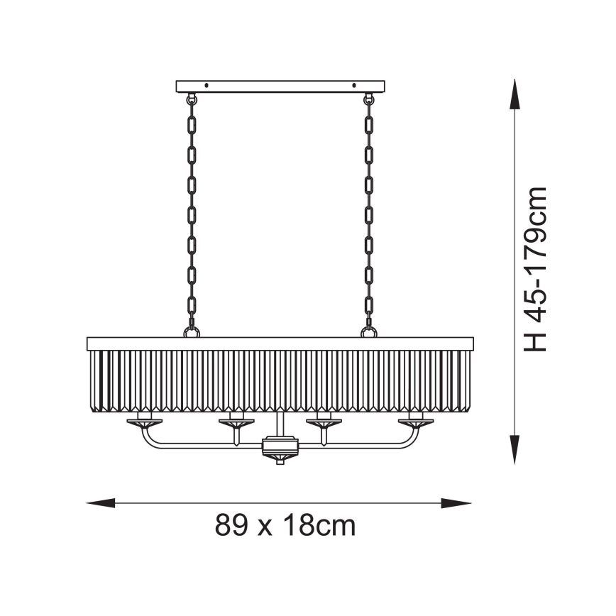 Endon 109058 - Πολυέλαιος με αλυσίδα 4xE14/6W/230V γυαλιστερό χρώμιο