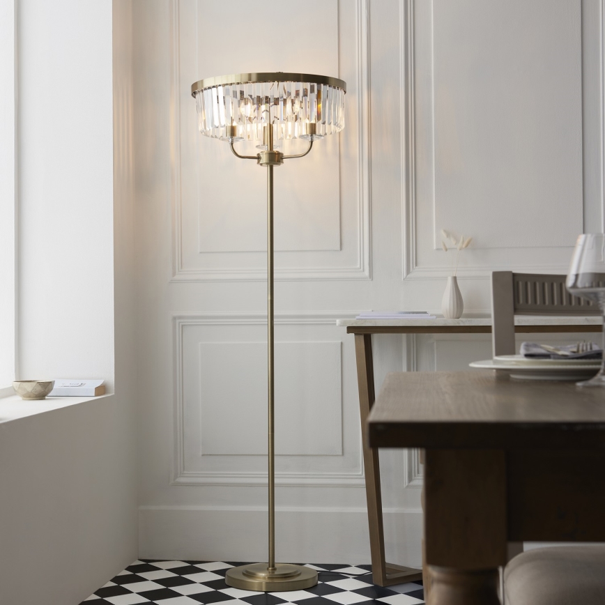 Endon 110644 - επιδαπέδιο φωτιστικό CHESTERFIELD 3xE14/6W/230V ορείχαλκος