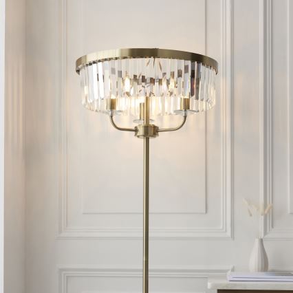 Endon 110644 - επιδαπέδιο φωτιστικό CHESTERFIELD 3xE14/6W/230V ορείχαλκος