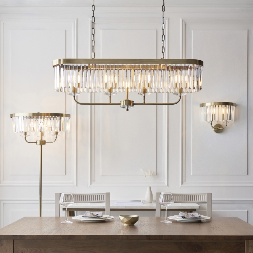 Endon 110644 - επιδαπέδιο φωτιστικό CHESTERFIELD 3xE14/6W/230V ορείχαλκος