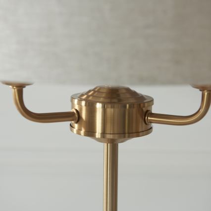 Endon 110721 - Eπιτραπέζιο φωτιστικό HIGHCLERE 3xE14/18W/230V μπεζ/ορείχαλκος