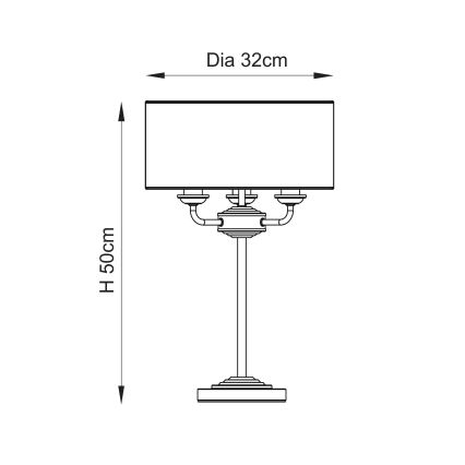 Endon 110721 - Eπιτραπέζιο φωτιστικό HIGHCLERE 3xE14/18W/230V μπεζ/ορείχαλκος