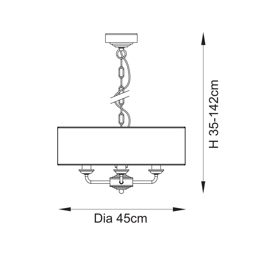 Endon 110723 - Κρεμαστό φωτιστικό οροφής HIGHCLERE 3xE14/40W/230V μπεζ/ορείχαλκος διάμετρος 45 cm