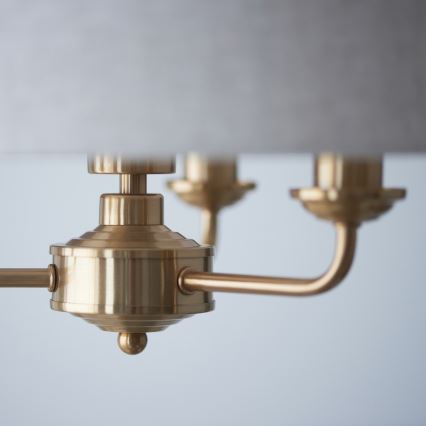 Endon 110723 - Κρεμαστό φωτιστικό οροφής HIGHCLERE 3xE14/40W/230V μπεζ/ορείχαλκος
