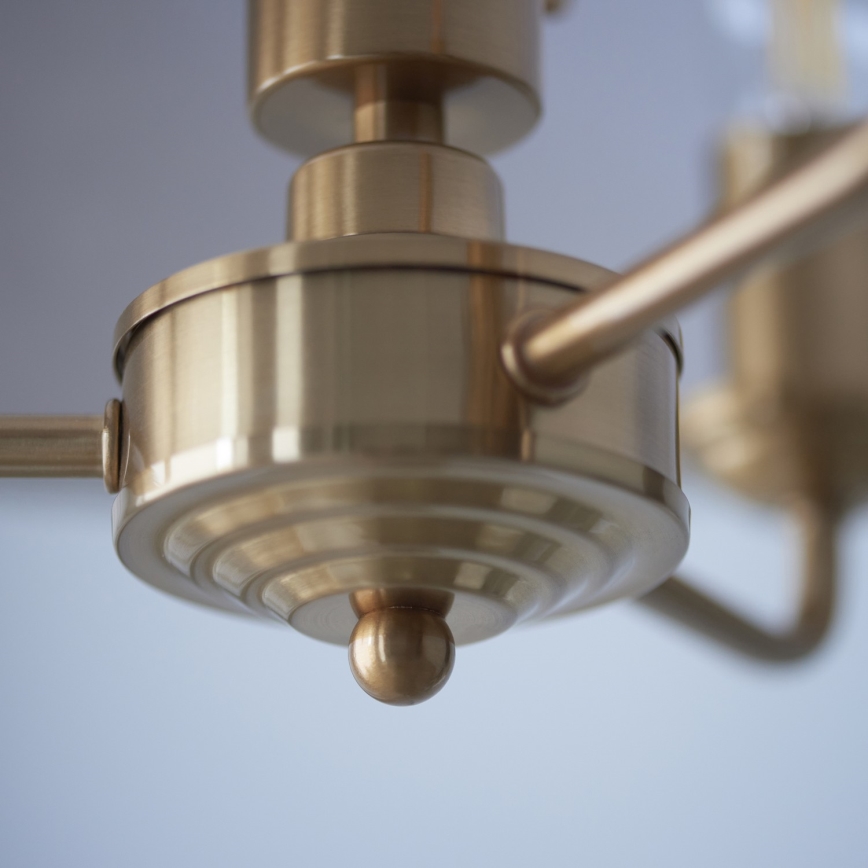 Endon 110723 - Κρεμαστό φωτιστικό οροφής HIGHCLERE 3xE14/40W/230V μπεζ/ορείχαλκος
