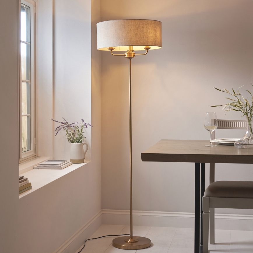 Endon 110724 - Επιδαπέδιο φωτιστικό HIGHCLERE 1xE14/40W/230V μπεζ/ορείχαλκος
