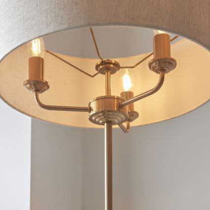 Endon 110724 - Επιδαπέδιο φωτιστικό HIGHCLERE 1xE14/40W/230V μπεζ/ορείχαλκος