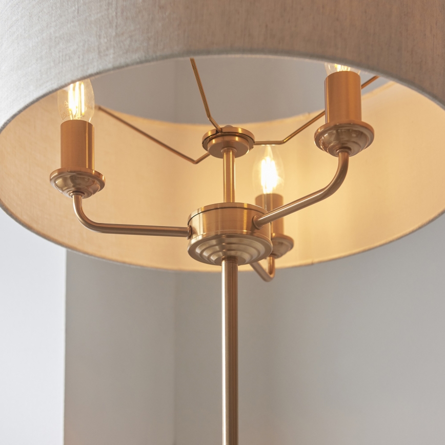 Endon 110724 - Επιδαπέδιο φωτιστικό HIGHCLERE 1xE14/40W/230V μπεζ/ορείχαλκος