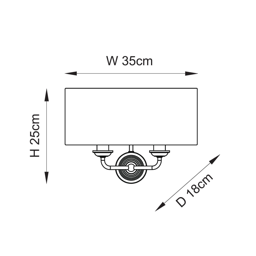 Endon 110726 - Φωτιστικό τοίχου HIGHCLERE 2xE14/40W/230V μπεζ/ορείχαλκος