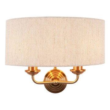 Endon 110726 - Φωτιστικό τοίχου HIGHCLERE 2xE14/40W/230V μπεζ/ορείχαλκος