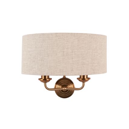 Endon 110726 - Φωτιστικό τοίχου HIGHCLERE 2xE14/40W/230V μπεζ/ορείχαλκος