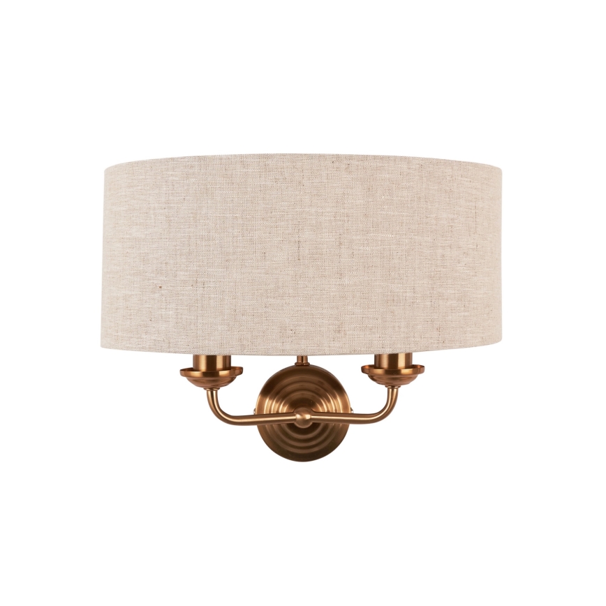 Endon 110726 - Φωτιστικό τοίχου HIGHCLERE 2xE14/40W/230V μπεζ/ορείχαλκος