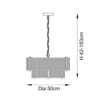 Endon 110944 - Πολυέλαιος με αλυσίδα RIDGETON 5xE14/6W/230V ορείχαλκος