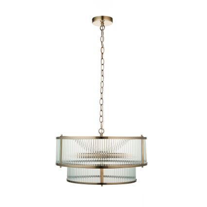Endon 110944 - Πολυέλαιος με αλυσίδα RIDGETON 5xE14/6W/230V ορείχαλκος