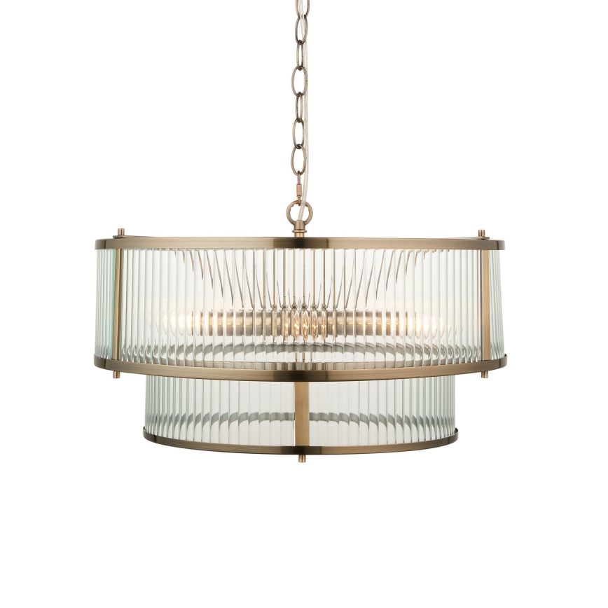 Endon 110944 - Πολυέλαιος με αλυσίδα RIDGETON 5xE14/6W/230V ορείχαλκος