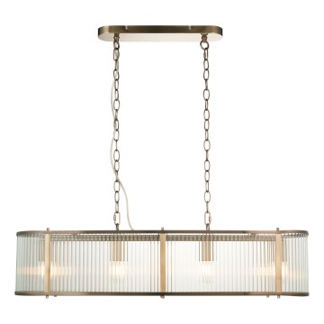 Endon 110945 - Κρεμαστό φωτιστικό οροφής RIDGETON 4xE14/6W/230V ορείχαλκος/διαφανές