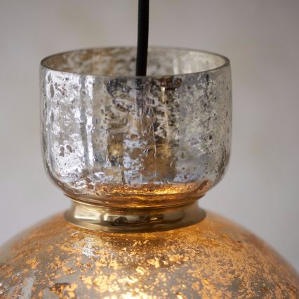 Endon 111336 - Κρεμαστό φωτιστικό με καλώδιο 1xE27/10W/230V χρυσό/καπνιστό μαύρο