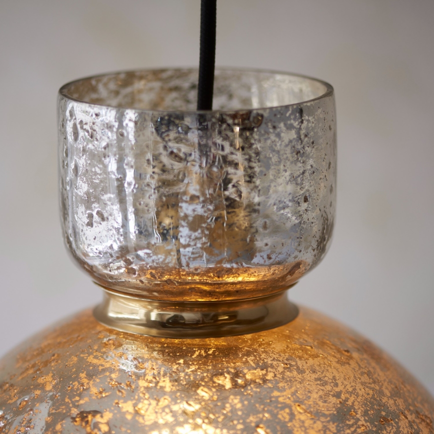 Endon 111336 - Κρεμαστό φωτιστικό με καλώδιο 1xE27/10W/230V χρυσό/καπνιστό μαύρο