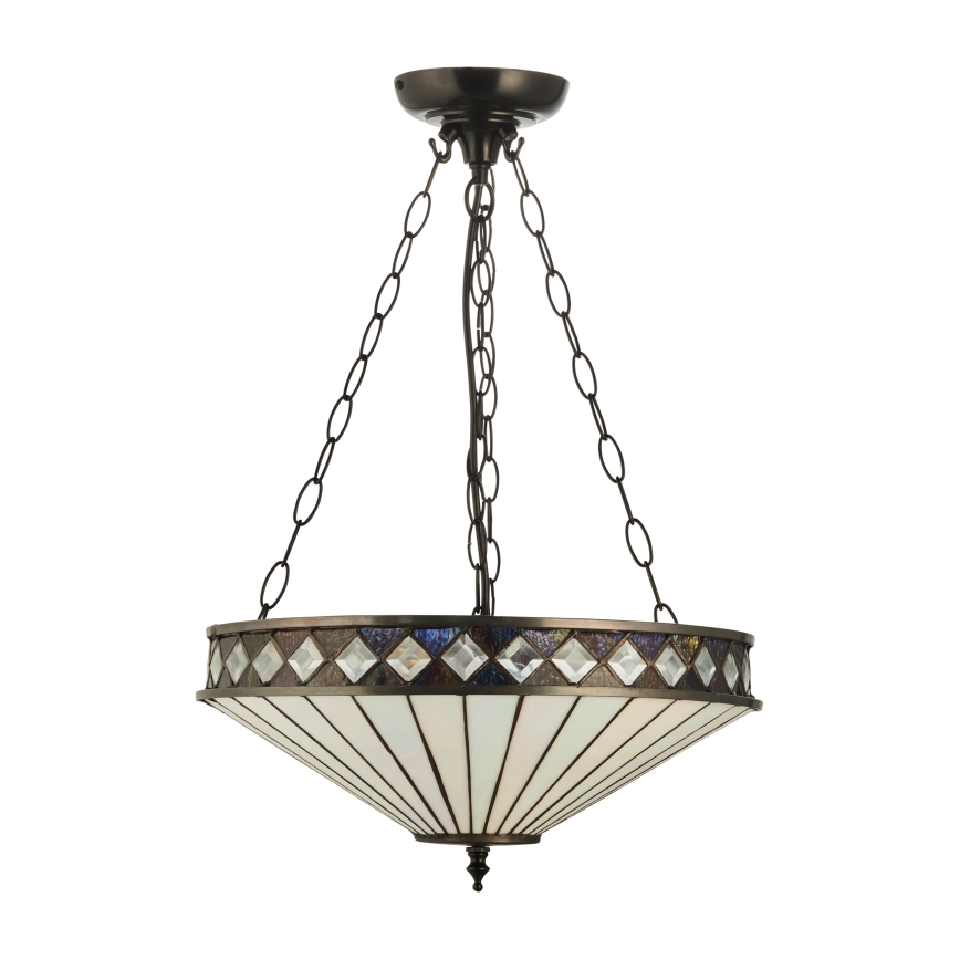 Endon 111870 - Πολυέλαιος σε αλυσίδα Tiffany FARGO 3xE27/10W/230V, διάμ. 41,5 εκ.