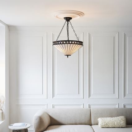 Endon 111871 - Πολυέλαιος σε αλυσίδα Tiffany FARGO, 3xE27/10W/230V, διάμ. 50 cm