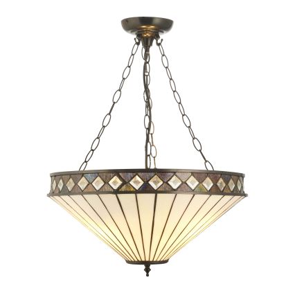 Endon 111871 - Πολυέλαιος σε αλυσίδα Tiffany FARGO, 3xE27/10W/230V, διάμ. 50 cm