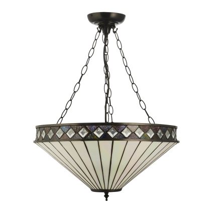 Endon 111871 - Πολυέλαιος σε αλυσίδα Tiffany FARGO, 3xE27/10W/230V, διάμ. 50 cm