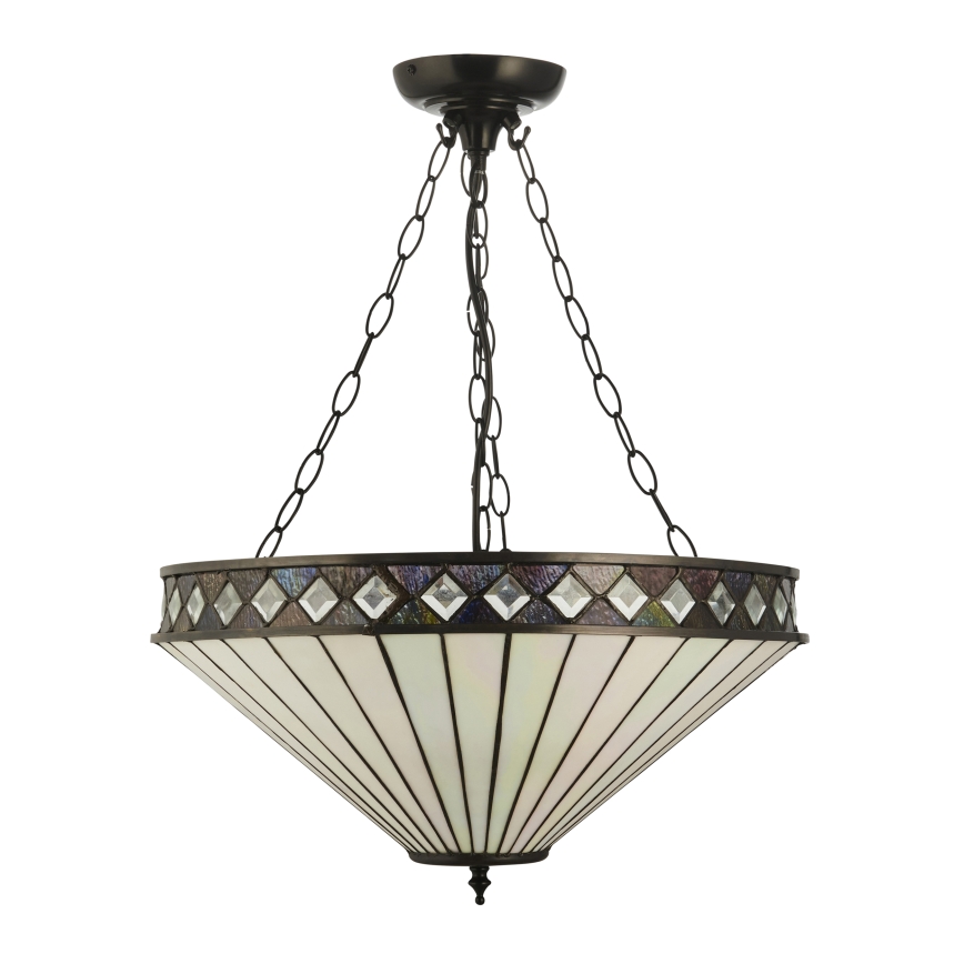 Endon 111871 - Πολυέλαιος σε αλυσίδα Tiffany FARGO, 3xE27/10W/230V, διάμ. 50 cm