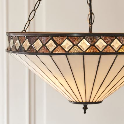 Endon 111871 - Πολυέλαιος σε αλυσίδα Tiffany FARGO, 3xE27/10W/230V, διάμ. 50 cm