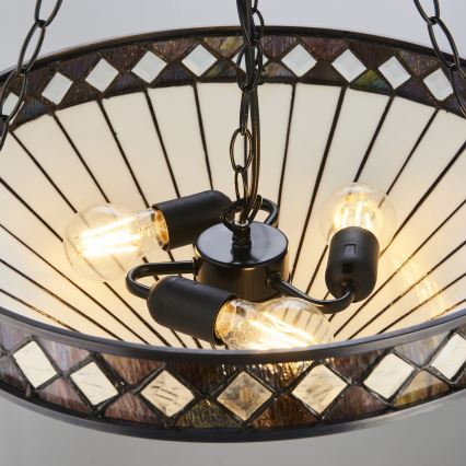 Endon 111871 - Πολυέλαιος σε αλυσίδα Tiffany FARGO, 3xE27/10W/230V, διάμ. 50 cm