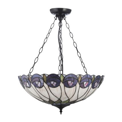 Endon 111872 - Πολυέλαιος σε αλυσίδα Tiffany HUTCHINSON 3xE27/60W/230V διάμ. 50 εκ.