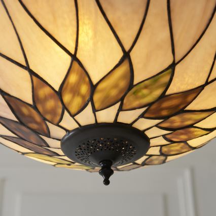 Endon 111872 - Πολυέλαιος σε αλυσίδα Tiffany HUTCHINSON 3xE27/60W/230V διάμ. 50 εκ.
