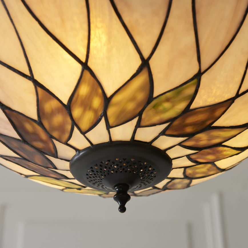 Endon 111872 - Πολυέλαιος σε αλυσίδα Tiffany HUTCHINSON 3xE27/60W/230V διάμ. 50 εκ.
