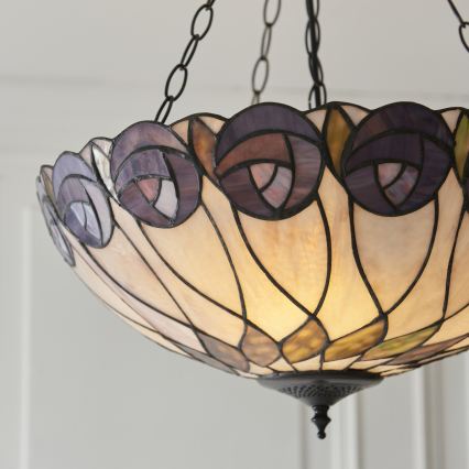Endon 111872 - Πολυέλαιος σε αλυσίδα Tiffany HUTCHINSON 3xE27/60W/230V διάμ. 50 εκ.