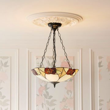 Endon 111879 - Κρεμαστό φωτιστικό σε αλυσίδα Tiffany INGRAM 3xE27/10W/230V Ø 45 cm