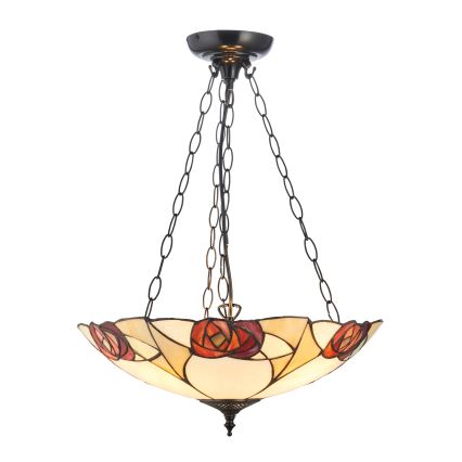 Endon 111879 - Κρεμαστό φωτιστικό σε αλυσίδα Tiffany INGRAM 3xE27/10W/230V Ø 45 cm