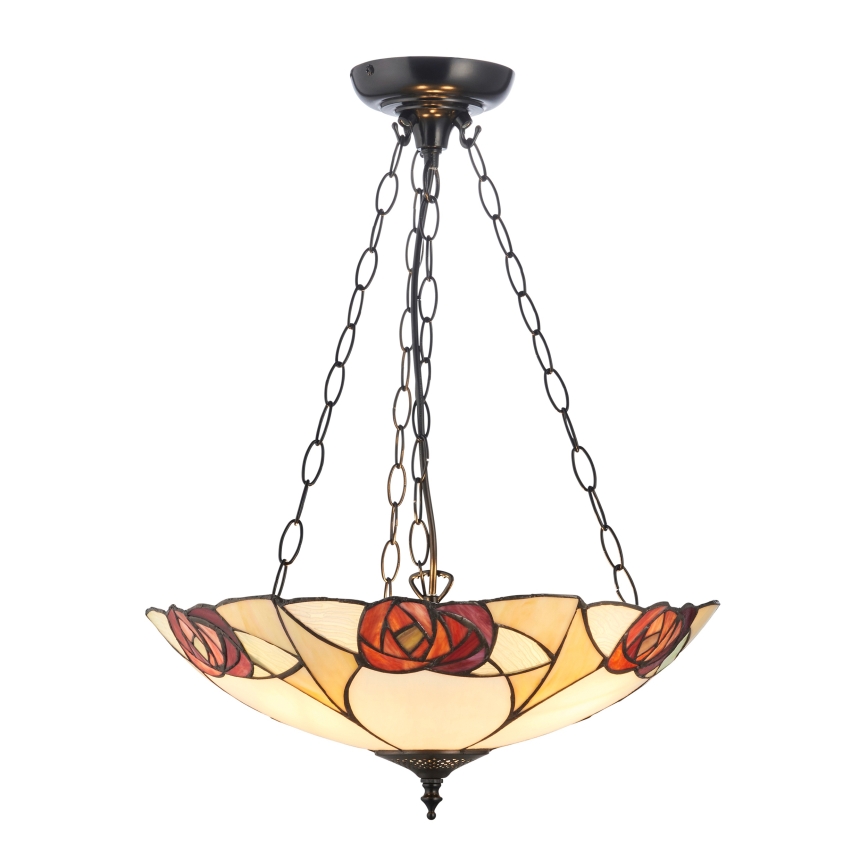 Endon 111879 - Κρεμαστό φωτιστικό σε αλυσίδα Tiffany INGRAM 3xE27/10W/230V Ø 45 cm