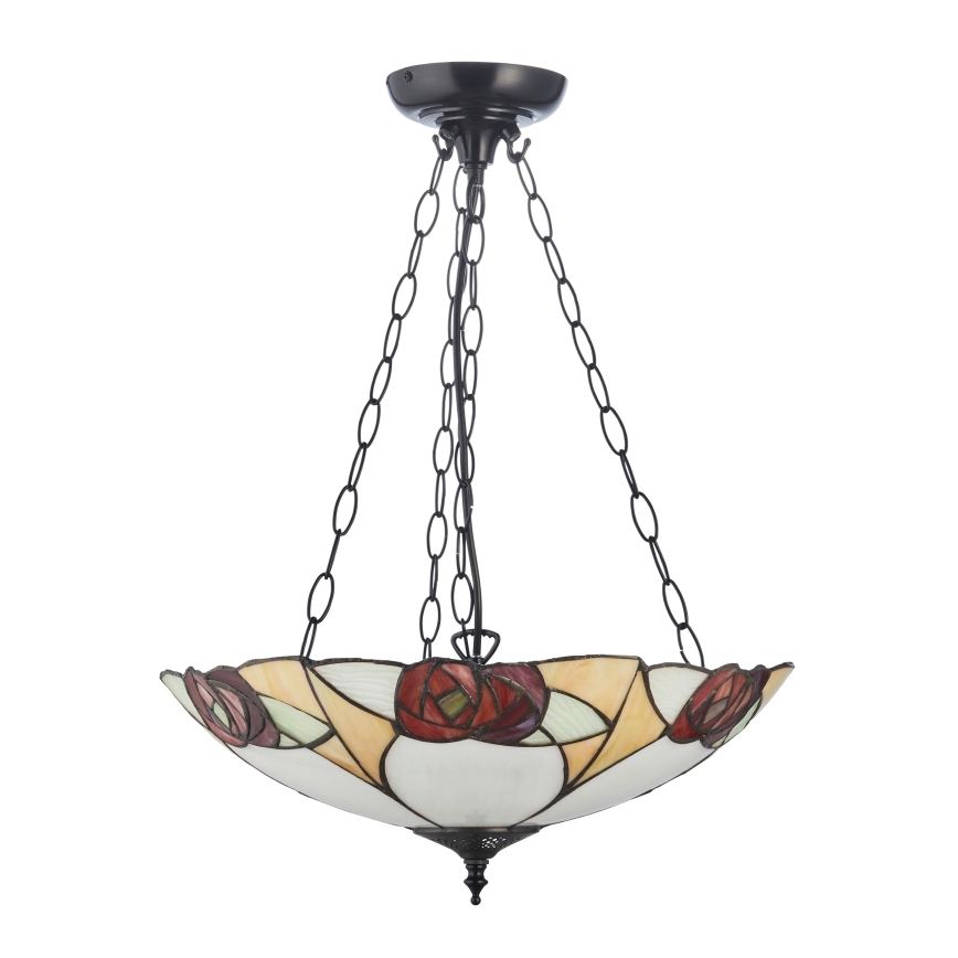 Endon 111879 - Κρεμαστό φωτιστικό σε αλυσίδα Tiffany INGRAM 3xE27/10W/230V Ø 45 cm