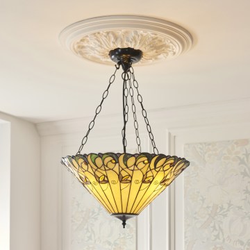 Endon 111881 - Κρεμαστό φωτιστικό με αλυσίδα Tiffany JAMELIA 3xE27/10W/230V Ø 50 cm
